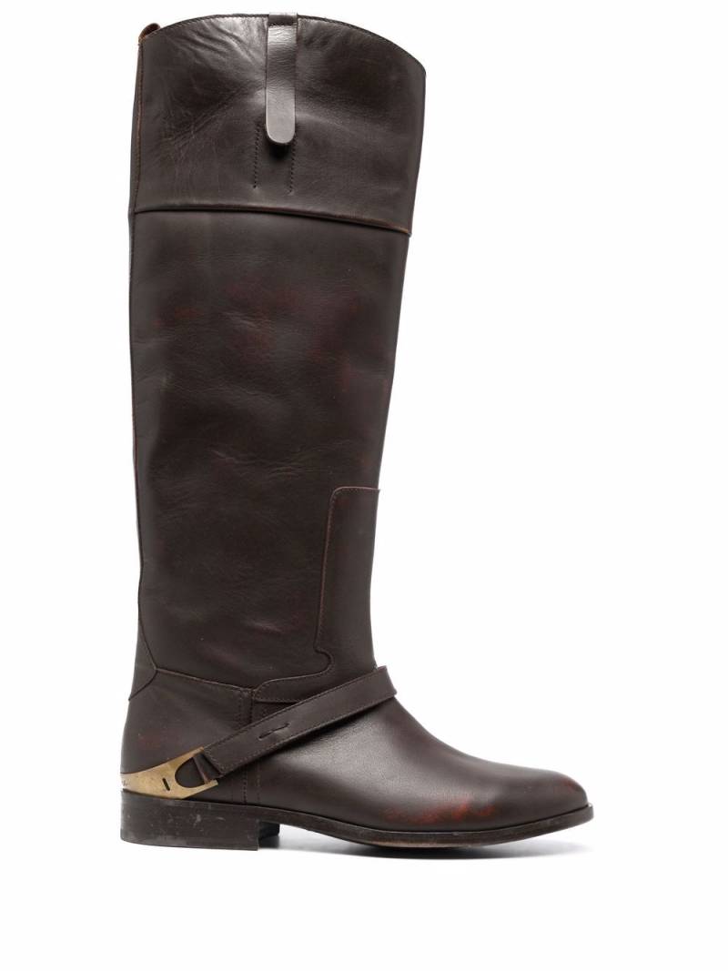 Golden Goose knee-length leather boots - Brown von Golden Goose