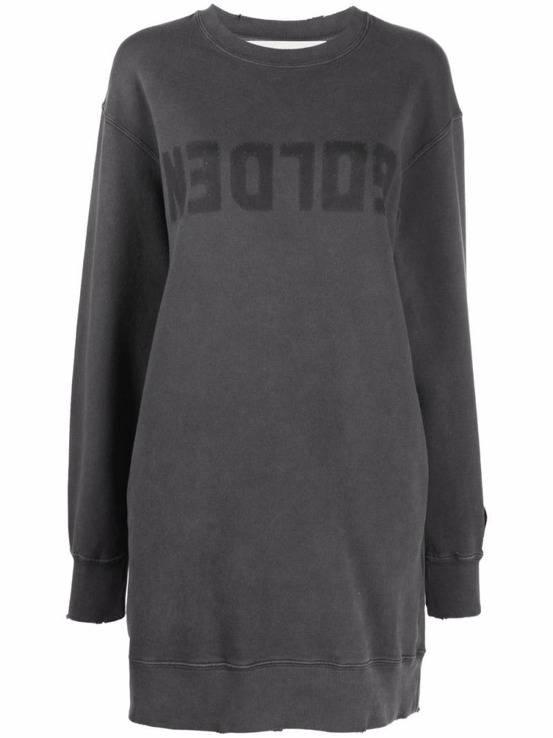 Golden Goose logo crew-neck jumper dress - Grey von Golden Goose