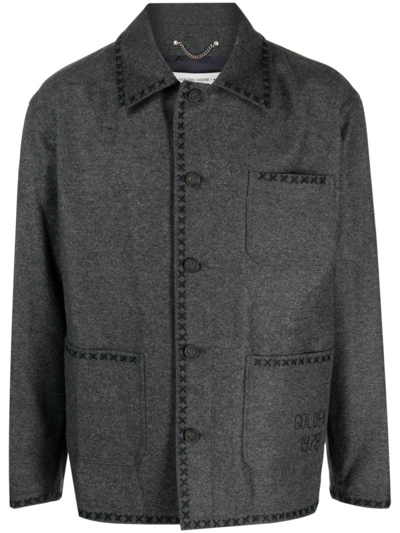 Golden Goose embroidered wool jacket - Grey von Golden Goose