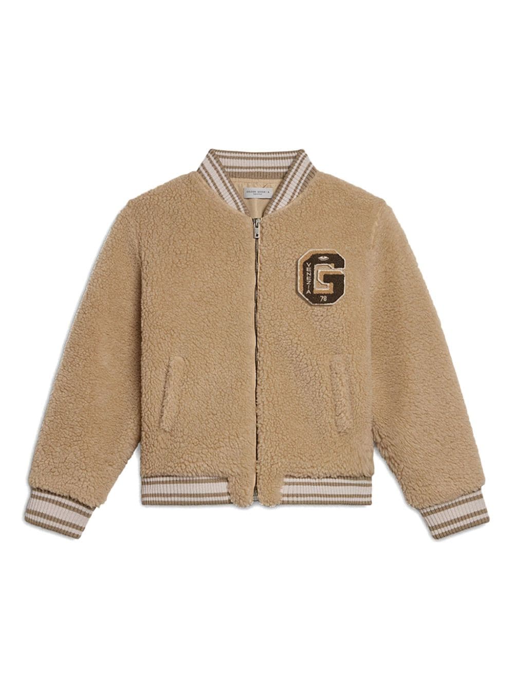 Golden Goose Kids logo patch bomber jacket - Neutrals von Golden Goose Kids