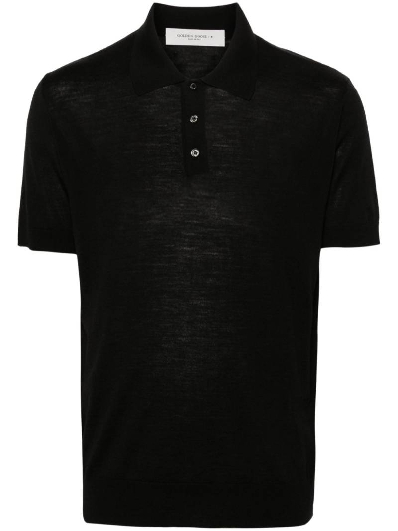 Golden Goose fine-knit polo shirt - Black von Golden Goose