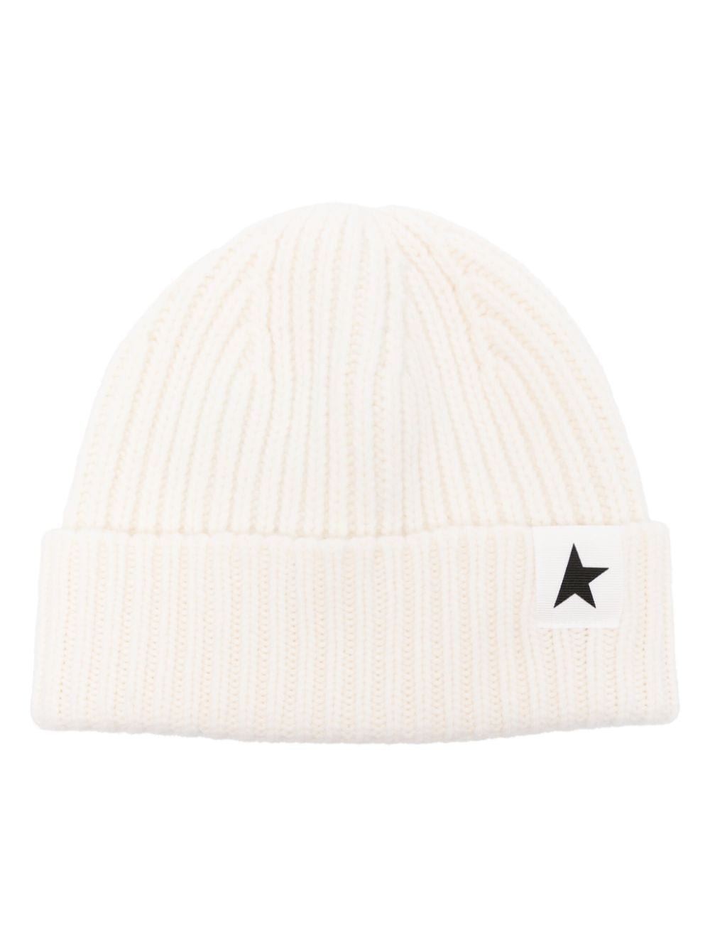 Golden Goose logo-patch wool beanie - Neutrals von Golden Goose