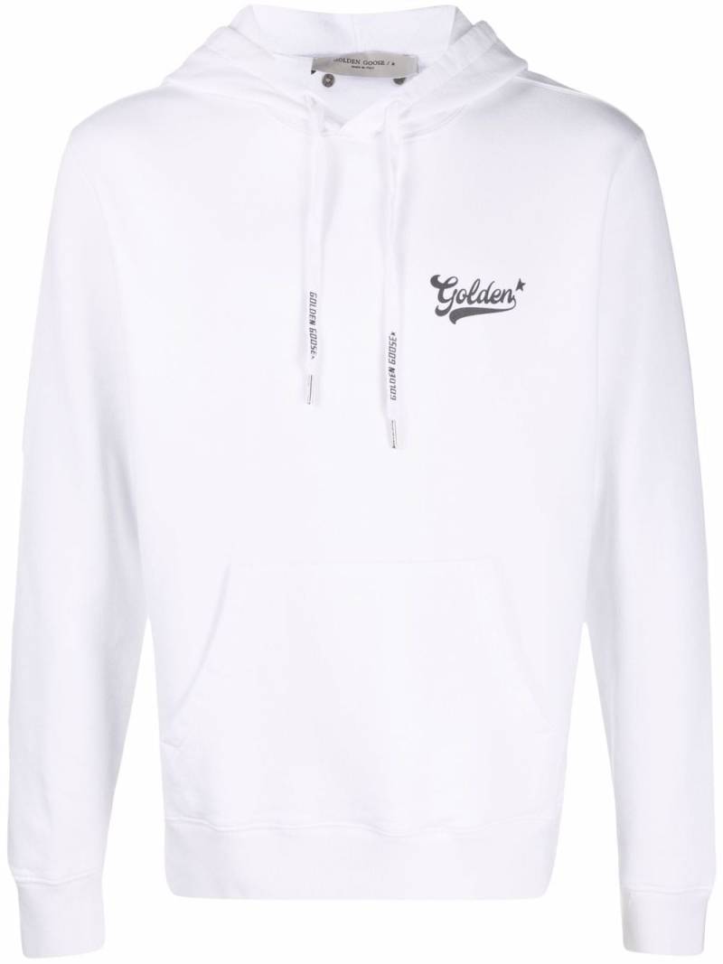 Golden Goose logo-print cotton hoodie - White von Golden Goose