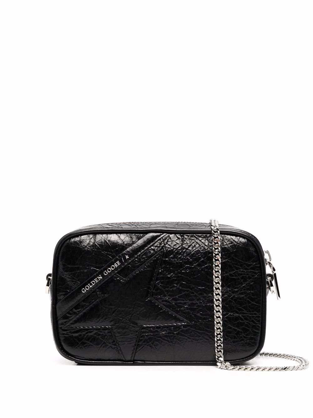 Golden Goose logo-print leather crossbody bag - Black von Golden Goose