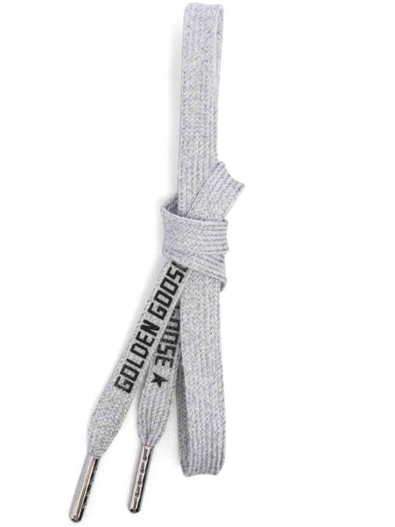 Golden Goose logo-print shoe laces - Grey von Golden Goose