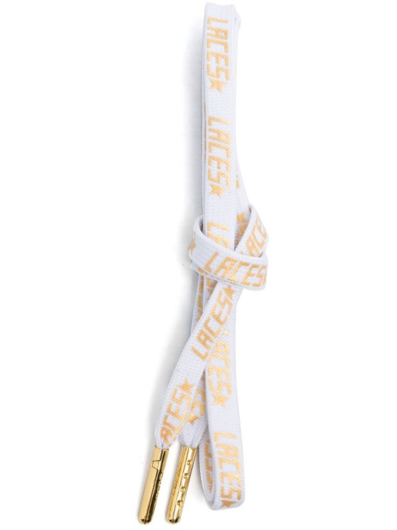 Golden Goose logo-print shoe laces - White von Golden Goose