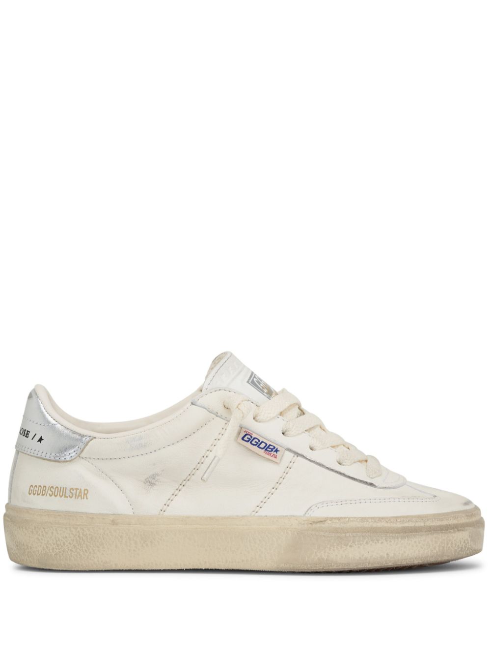 Golden Goose logo tag lace-up leather sneakers - Neutrals von Golden Goose