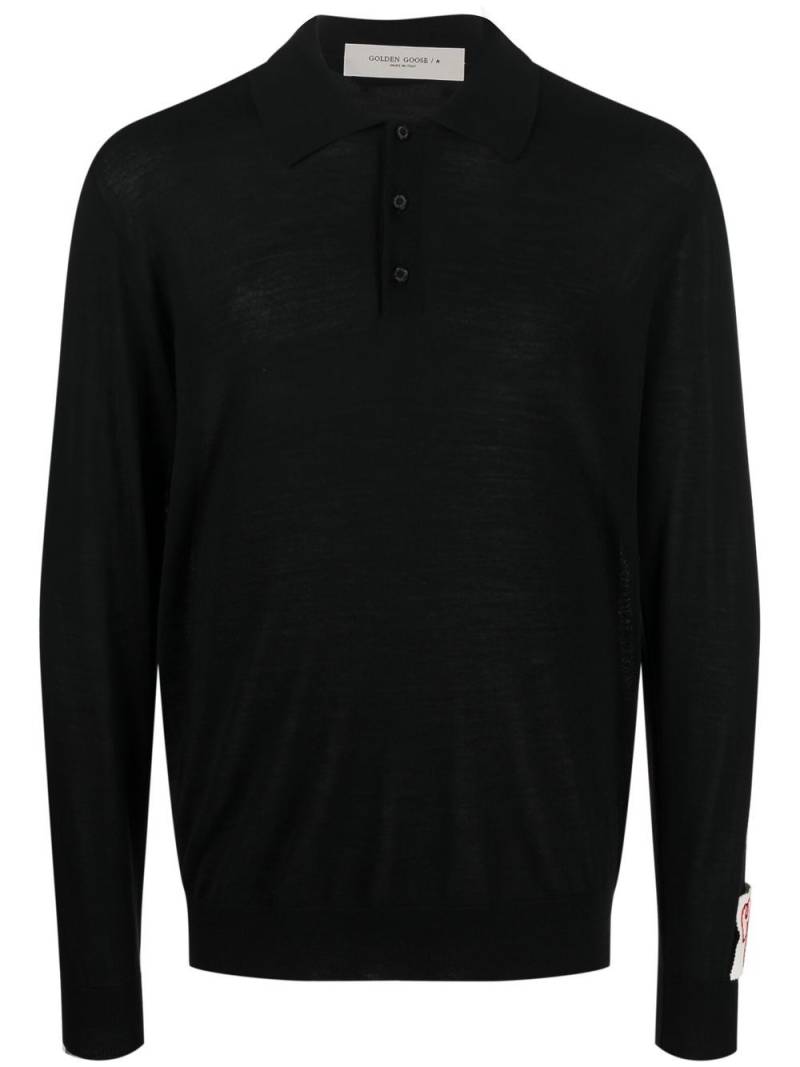 Golden Goose long-sleeve knitted polo shirt - Black von Golden Goose