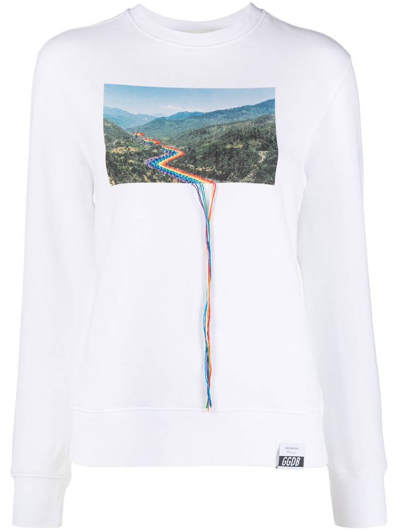 Golden Goose long-sleeved photograph-print T-shirt - White von Golden Goose