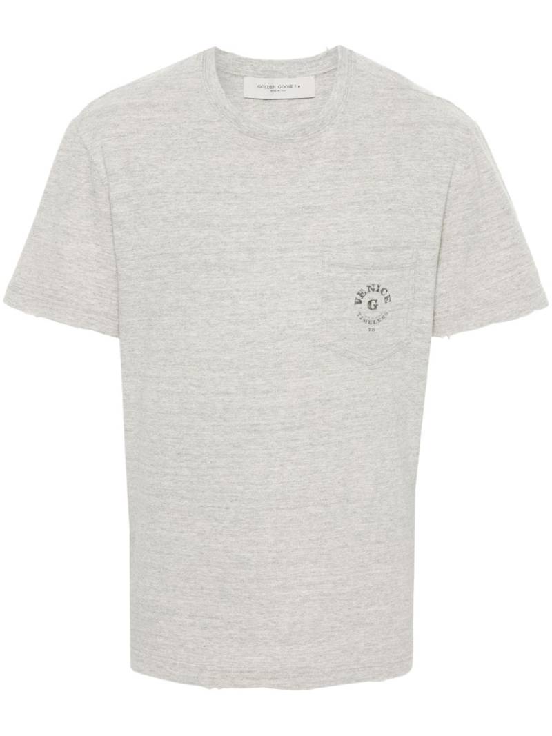 Golden Goose mélange distressed T-shirt - Grey von Golden Goose