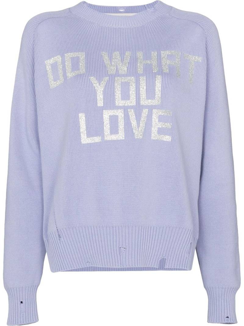 Golden Goose slogan-print cotton jumper - Purple von Golden Goose