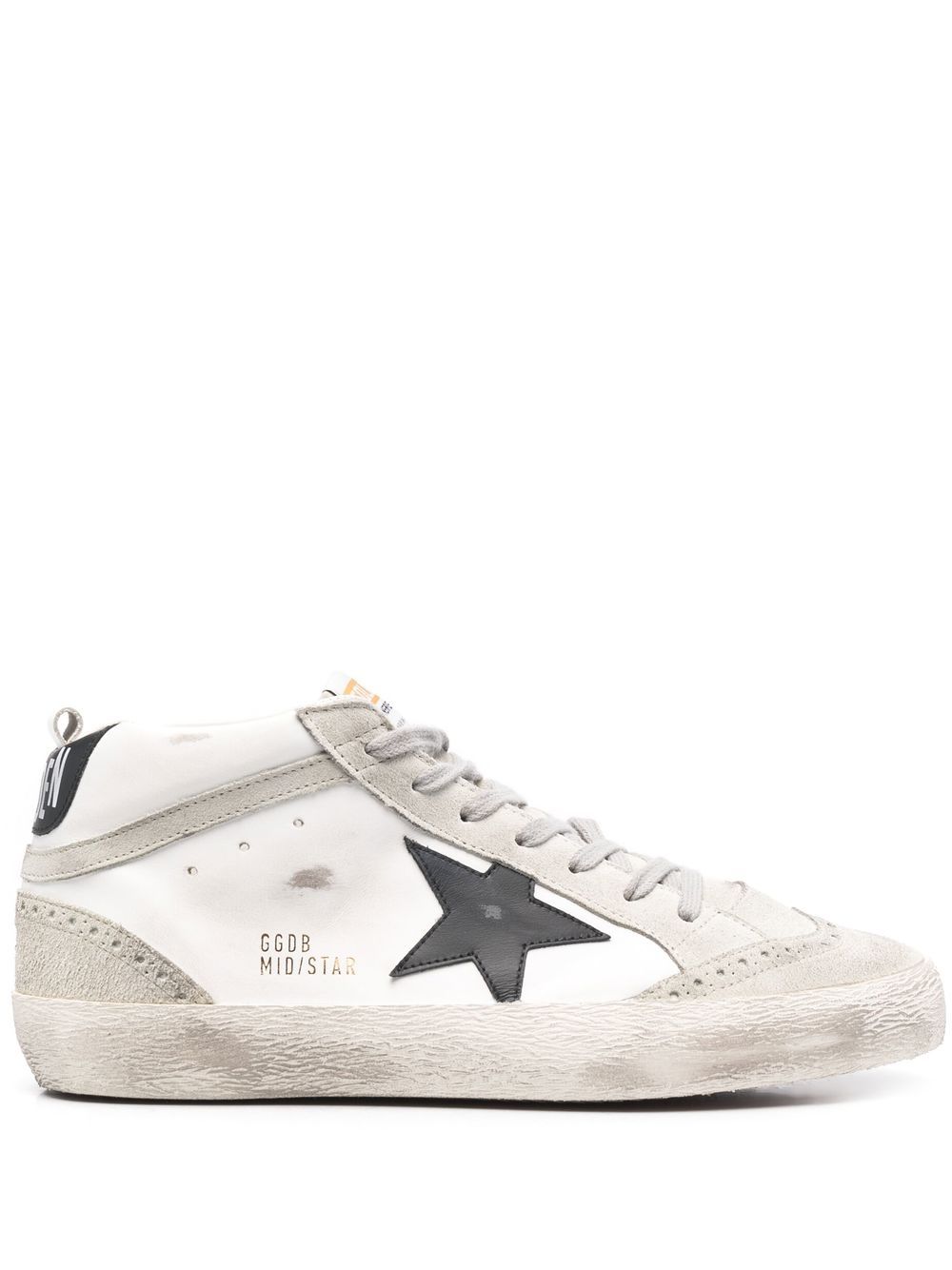 Golden Goose Mid Star distressed-effect sneakers - White von Golden Goose