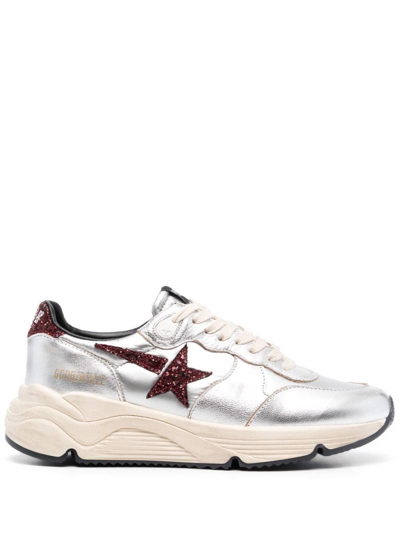 Golden Goose star patch metallic leather sneakers - Silver von Golden Goose