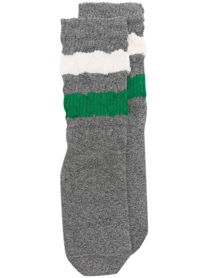 Golden Goose stripe-detail mélange socks - Grey von Golden Goose