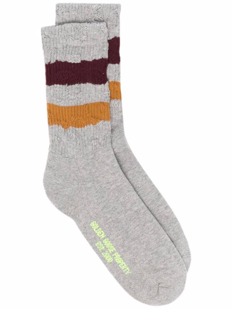 Golden Goose stripe trim socks - Grey von Golden Goose