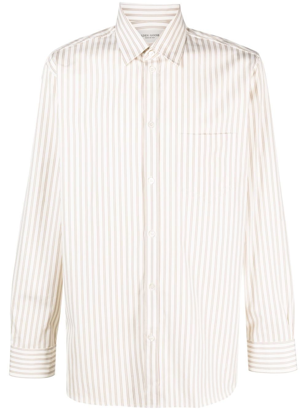 Golden Goose striped cotton button-up shirt - Neutrals von Golden Goose