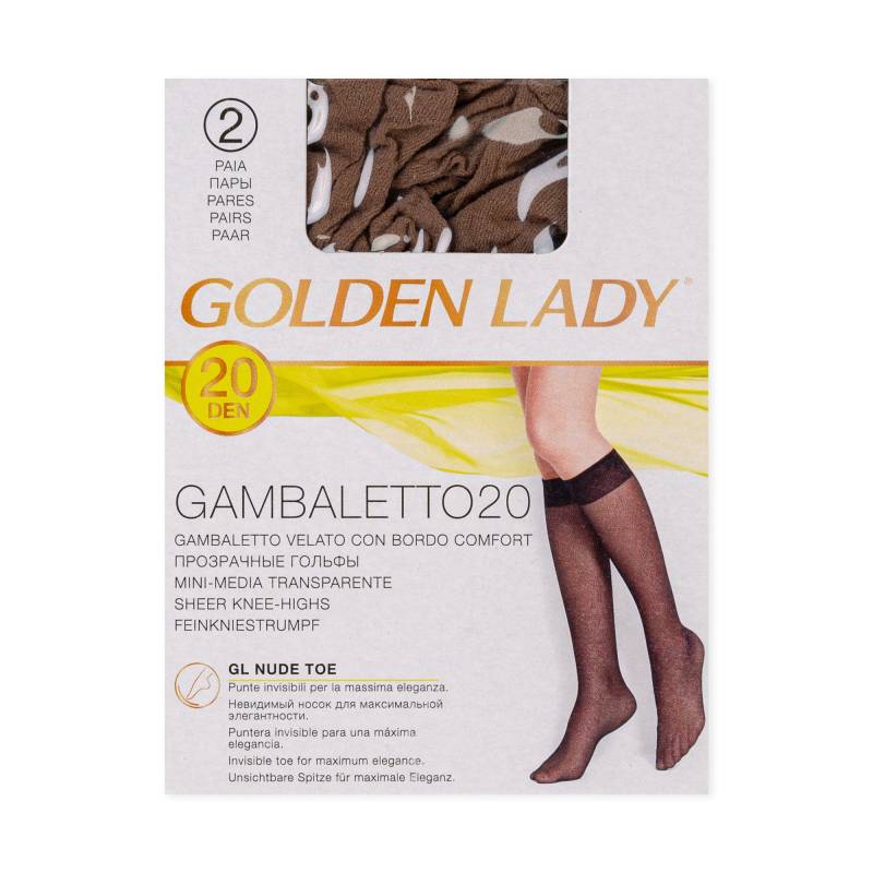 Duopack Kniestrümpfe Damen Zimt ONE SIZE von GOLDEN LADY