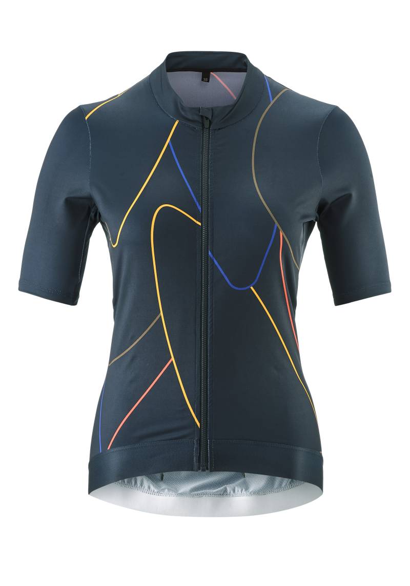 Gonso Radtrikot »Road Jersey Print W«, Damen Fahrradtrikot kurzarm, Full-Zip Trikot, Rückentasche, Slim Fit von Gonso