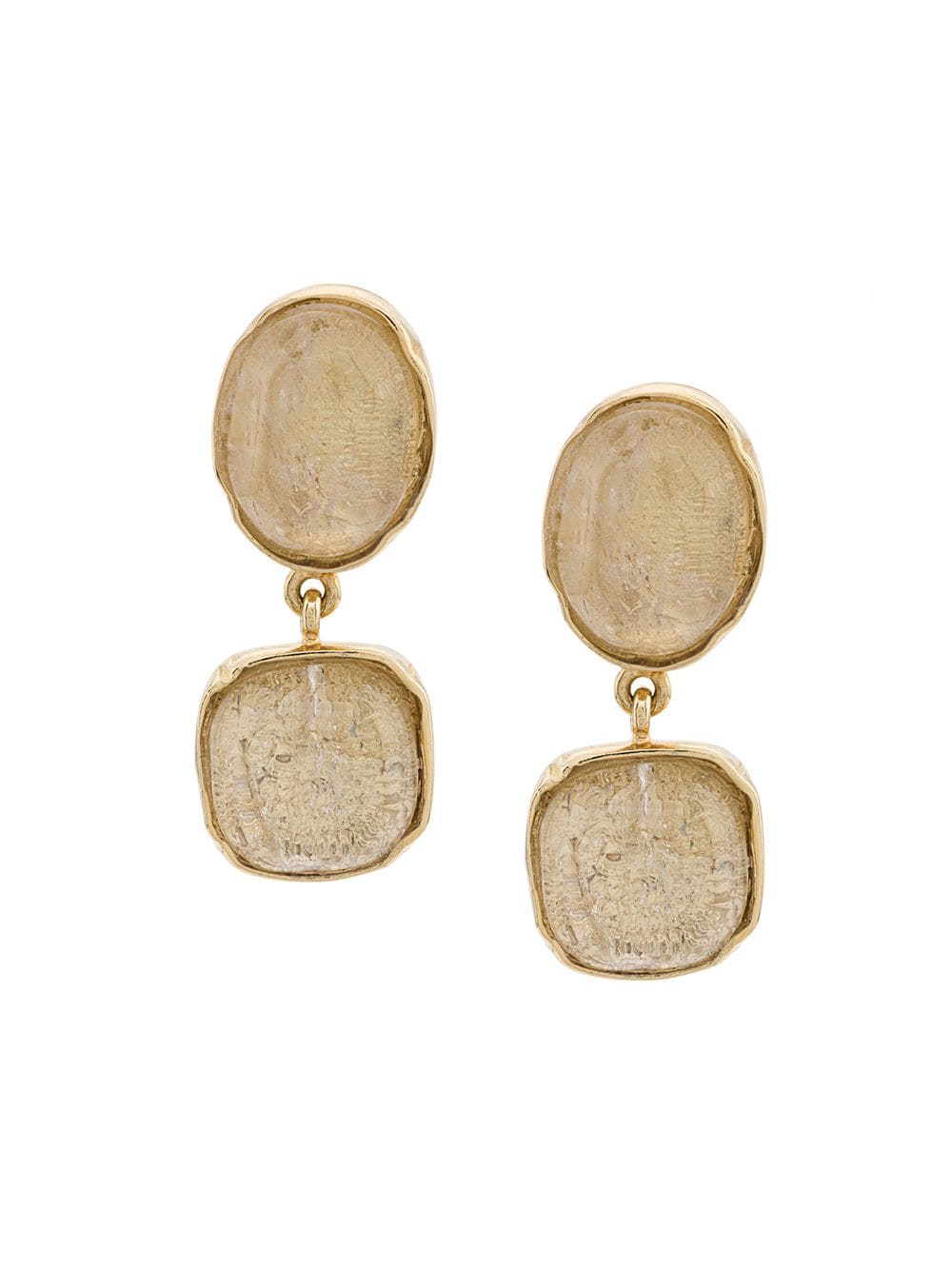 Goossens cabochons clip earrings - Gold von Goossens