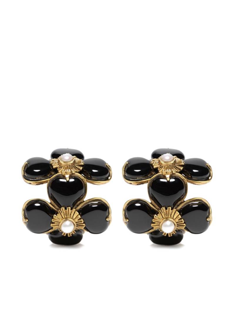 Goossens Clover floral-motif clip-on earrings - Gold von Goossens