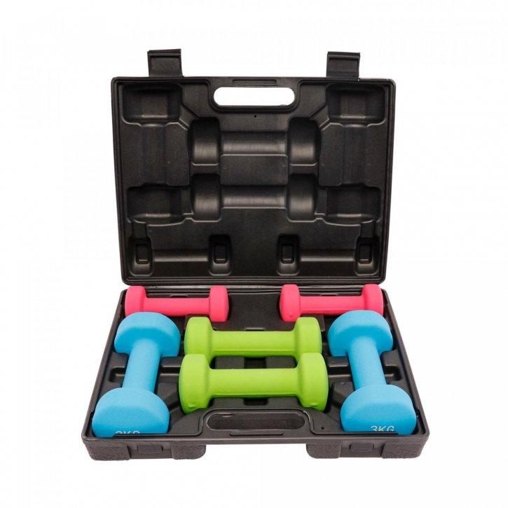 Gymnastikhanteln Set 12 Kg Mit Koffer Unisex Multicolor ONE SIZE von Gorilla Sports