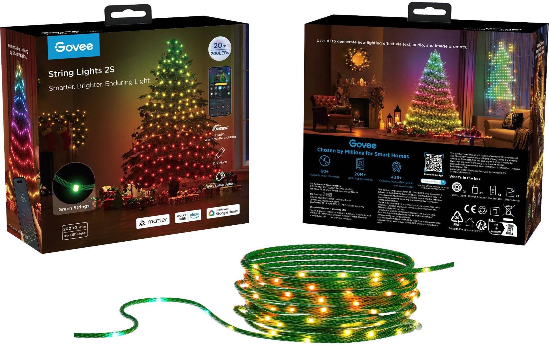 Govee LED-Lichterkette »Gen. 2 Matter 200 LEDs 20 m«, 200 St.-flammig von Govee