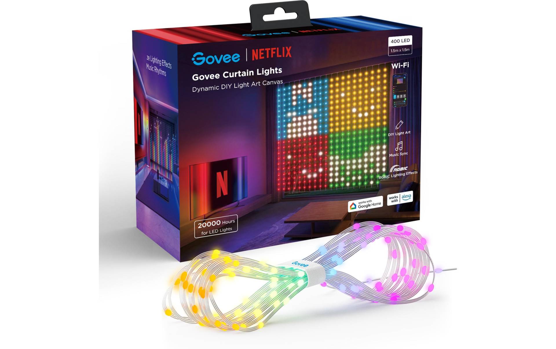 Govee LED-Streifen »Curtain Lights RGBIC 25 Watt« von Govee