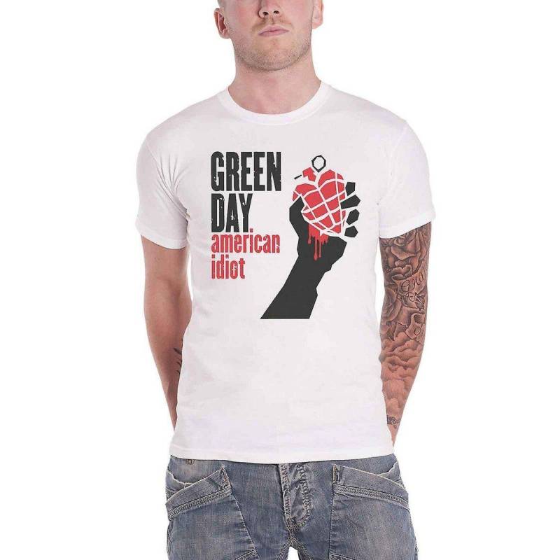 Green Day - American Idiot TShirt, für Damen, Weiss, Größe S von Green Day