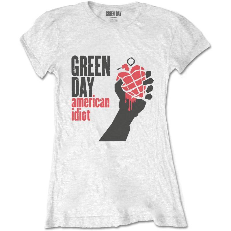 Green Day - American Idiot TShirt, für Damen, Weiss, Größe S von Green Day