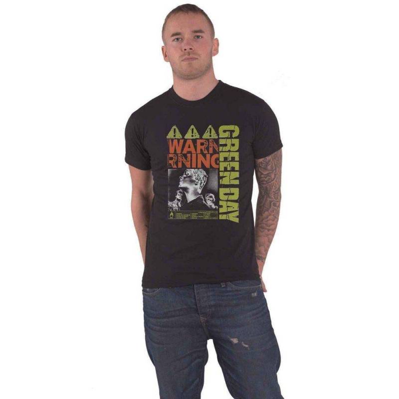 Warning Tshirt Damen Schwarz L von Green Day