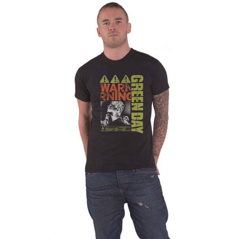 Warning Tshirt Damen Schwarz S von Green Day