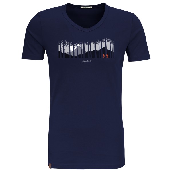 GreenBomb - Nature Forest Couple Peak T-Shirt - T-Shirt Gr L blau von GreenBomb