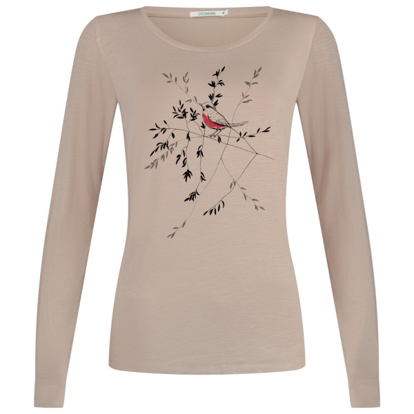 GreenBomb - Women's Animal Bird Branch Mind L/S - Longsleeve Gr L;M;XL beige von GreenBomb