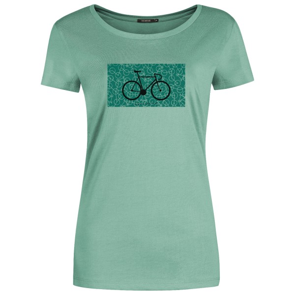 GreenBomb - Women's Bike Pattern Loves T-Shirt Cotton - T-Shirt Gr M türkis von GreenBomb