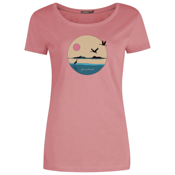 GreenBomb - Women's Nature Sun Cranes Loves T-Shirt Cotton - T-Shirt Gr M;XL;XS rosa von GreenBomb