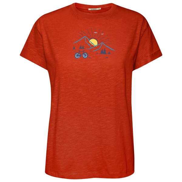 GreenBomb - Women's Nature Sunset Ride Stop T-Shirt - T-Shirt Gr M rot von GreenBomb