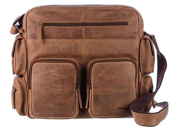 GreenLand Nature Messenger Bag »Montenegro«, aus echtem Leder mit praktischen Vortaschen von GreenLand Nature