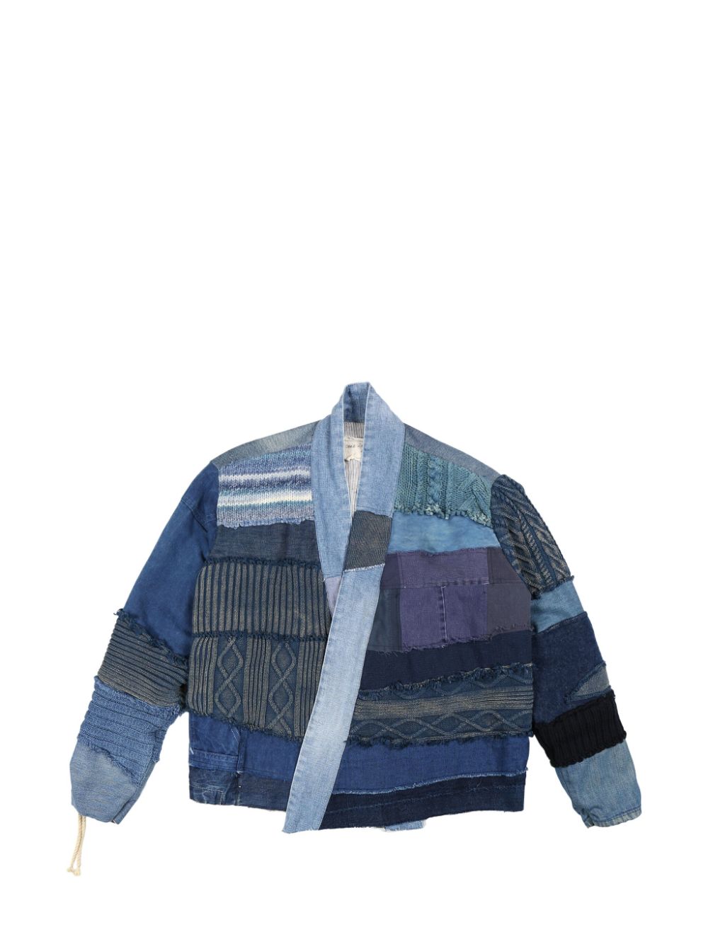 Greg Lauren Mixed Blues GL1 cropped jacket von Greg Lauren