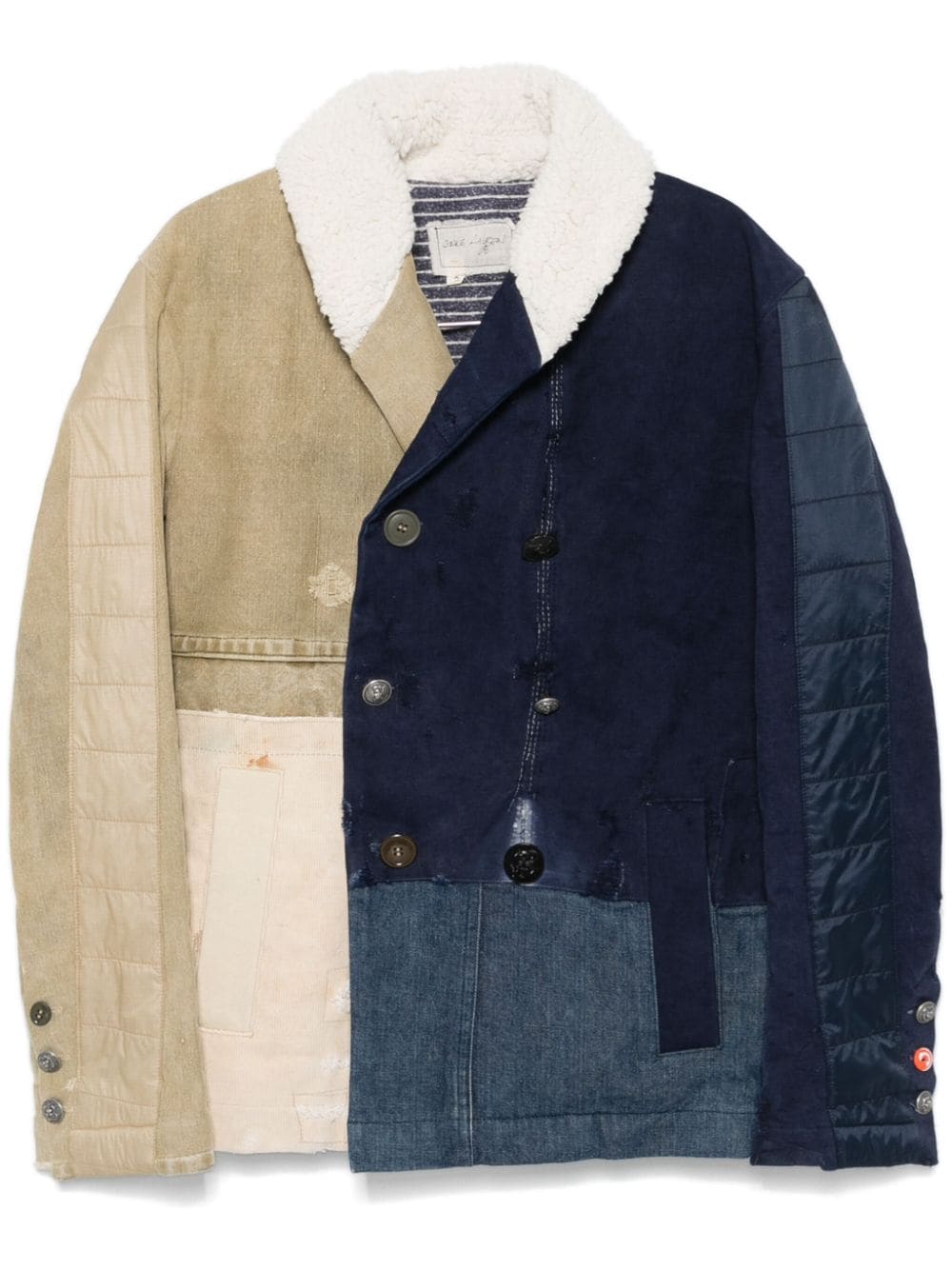 Greg Lauren Mixed Media peacoat - Blue von Greg Lauren