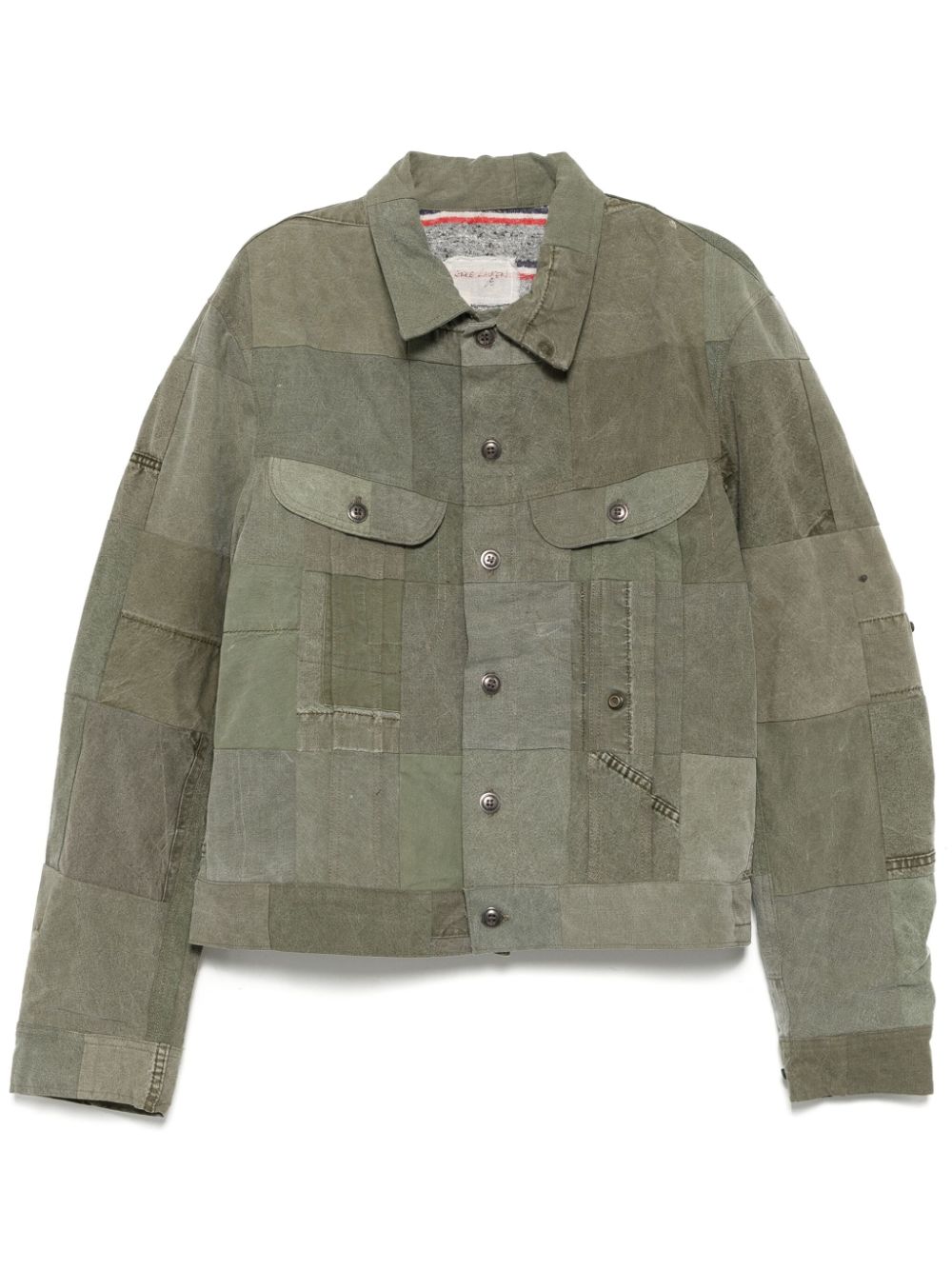 Greg Lauren army scrapwork trucker jacket - Green von Greg Lauren