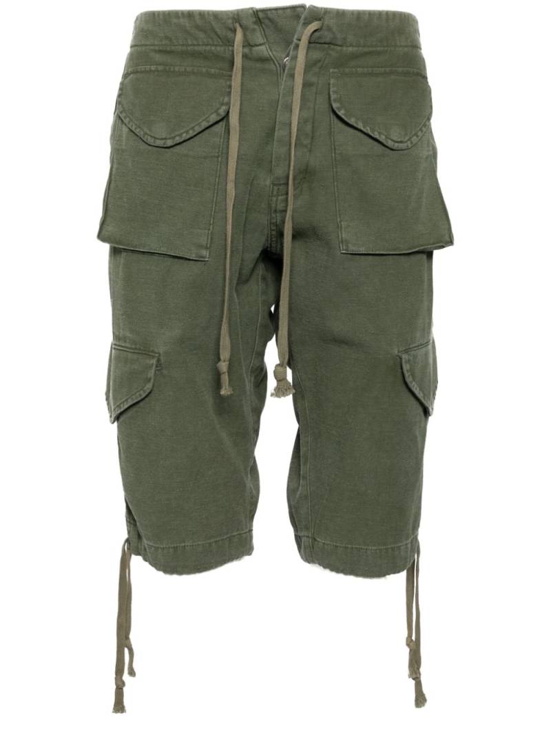 Greg Lauren brushed cotton-twill cargo shorts - Green von Greg Lauren