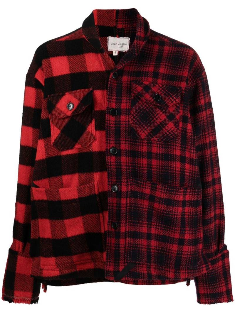 Greg Lauren checked shirt jacket - Black von Greg Lauren