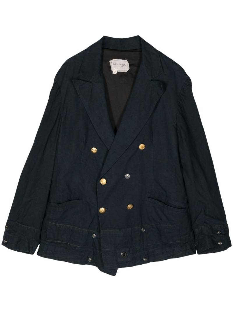 Greg Lauren double-breasted cotton blazer - Blue von Greg Lauren