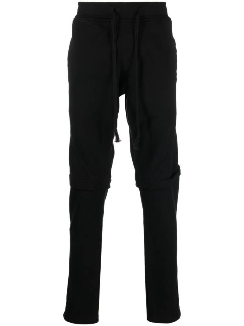 Greg Lauren fleece drawstring-waist cotton trousers - Black von Greg Lauren