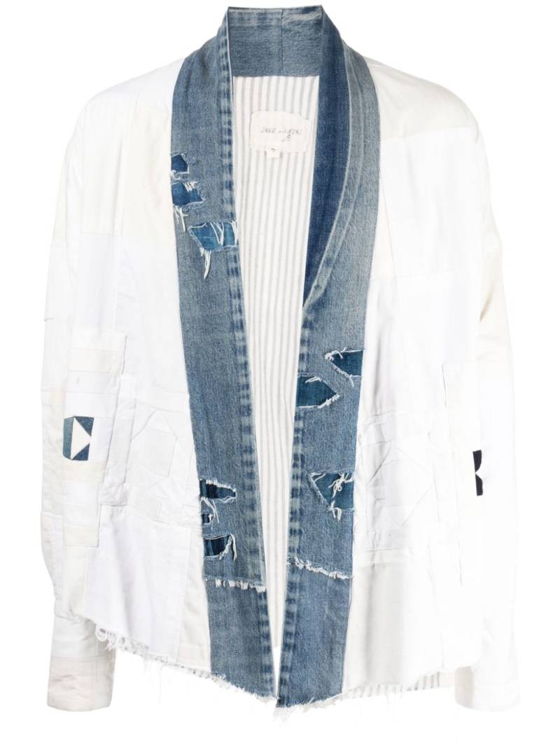 Greg Lauren open-front distressed jacket - White von Greg Lauren