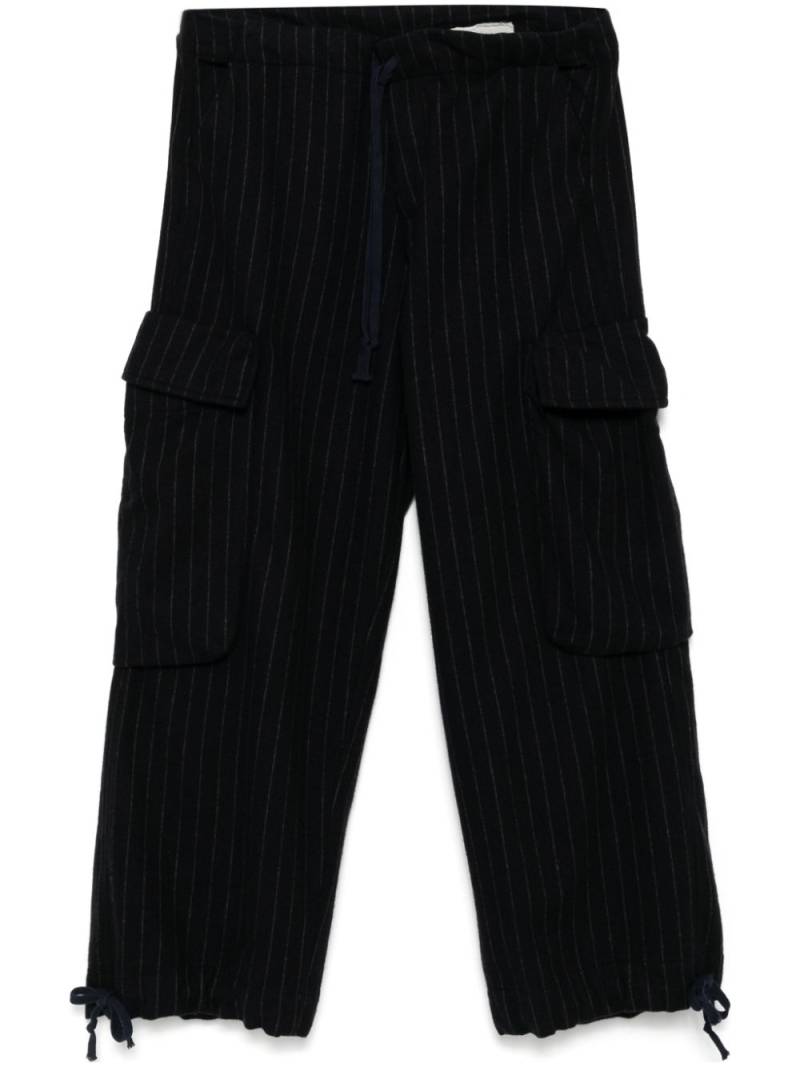 Greg Lauren pinstriped wide trousers - Blue von Greg Lauren