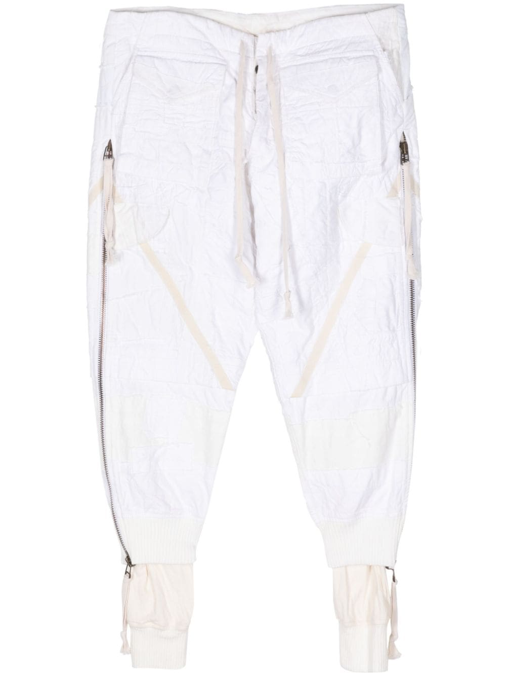 Greg Lauren zipped tapered trousers - White von Greg Lauren