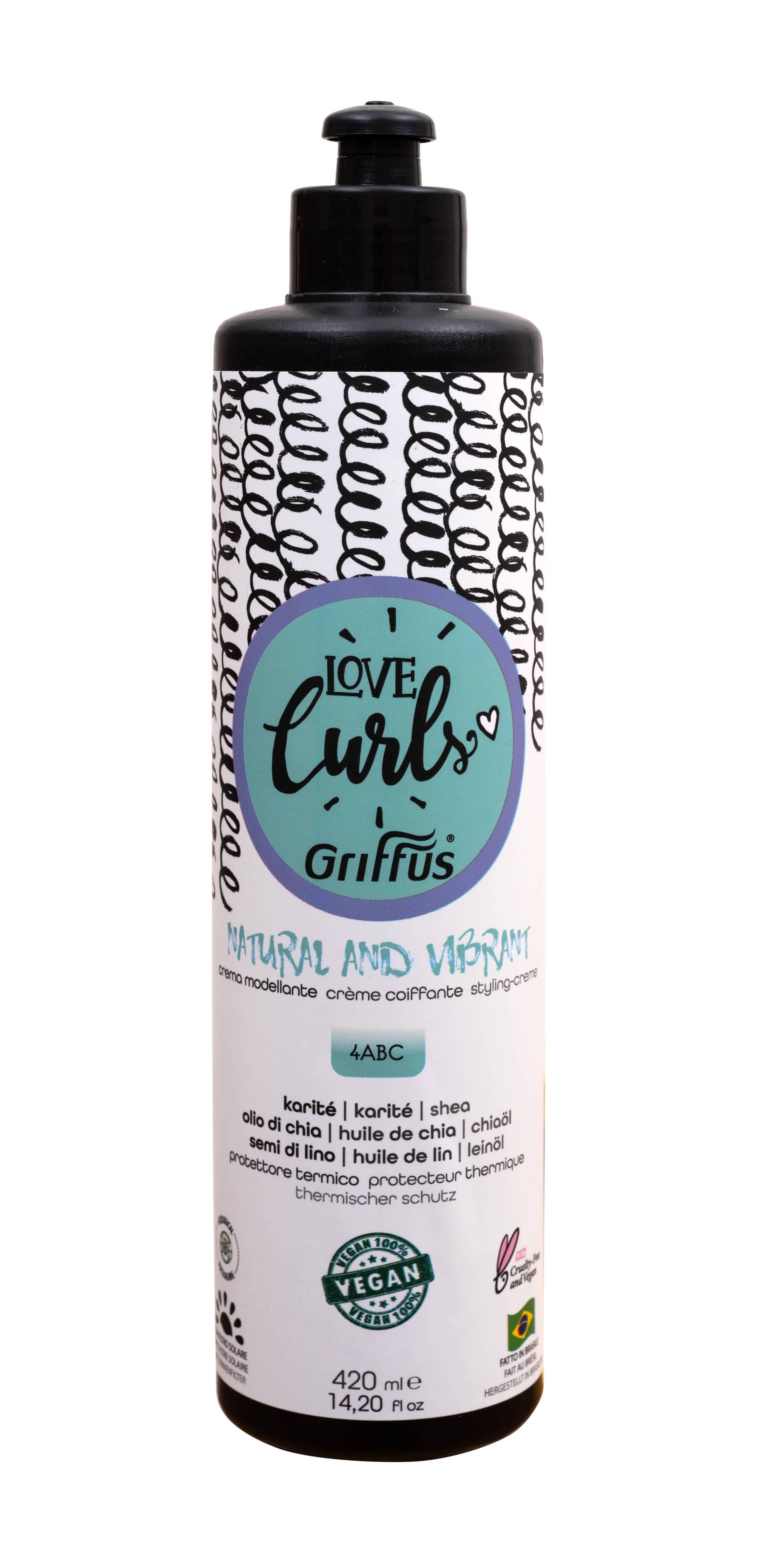 Love Curls Natural & Vibrant Styling Creme 420 Ml 4abc Lockiges Haar Damen  400ml von Griffus