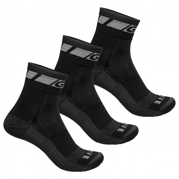 GripGrab - Merino Regular Cut 3-Pack - Velosocken Gr 38-41 - S;41-44 - M;44-47 - L schwarz von GripGrab