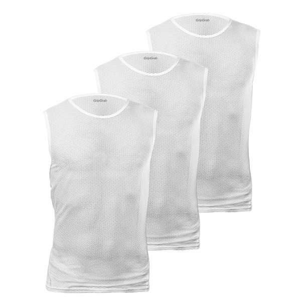 GripGrab - Ultralight Sleeveless Mesh Baselayer 3-Pack - Funktionsshirt Gr L grau/weiß von GripGrab